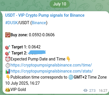Binance trading signal proof for DUSK pump, 11 July 2025, 00:01 Binance trading signal proof for DUSK pump, 11 July 2025, 00:01