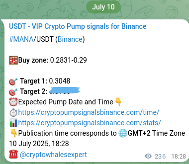 View the exchange signal confirmation for MANA on Binance, 11 July 2025, 01:01 Binance exchange signal confirmation for MANA, 11 July 2025, 01:01
