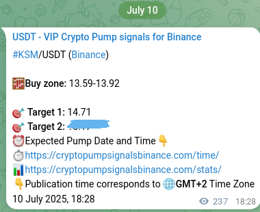 Authenticate the market signal for KSM on Binance at 11 July 2025, 01:02 Market signal authentication: KSM on Binance at 11 July 2025, 01:02