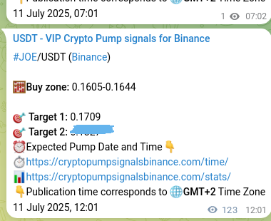 Access the Binance pump signal confirmation for JOE at 11 July 2025, 15:27 Binance pump signal confirmation for JOE at 11 July 2025, 15:27