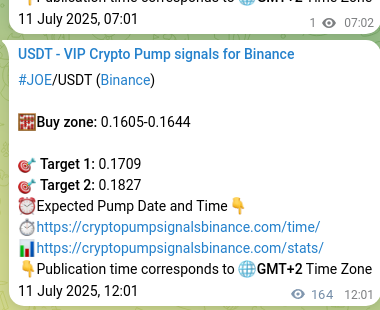 Check out the Binance pump signal proof for JOE on 11 July 2025, 16:35 Binance pump signal proof for JOE on 11 July 2025, 16:35