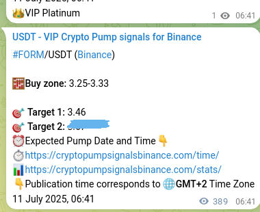 Real-time proof of FORM pump signal on Binance, 11 July 2025, 17:13 Real-time proof of FORM pump signal on Binance, 11 July 2025, 17:13