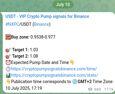 See the authenticated proof of NXPC's pump signal on Binance, 11 July 2025, 19:39 Authenticated proof of NXPC's pump signal on Binance, 11 July 2025, 19:39