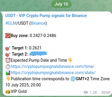 Binance pump signal data for GLM at 12 July 2025, 04:51 Binance pump signal data for GLM at 12 July 2025, 04:51