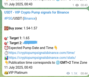 Verify the crypto pump signal confirmation for PSG on Binance, 12 July 2025, 07:20 Crypto pump signal confirmation: PSG on Binance, 12 July 2025, 07:20