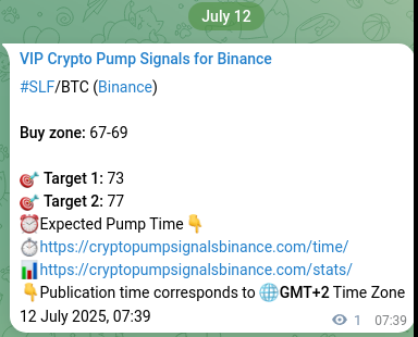 Check out the Binance pump signal proof for SLF on 12 July 2025, 07:42 Market signal verification: SLF on Binance at 12 July 2025, 07:42