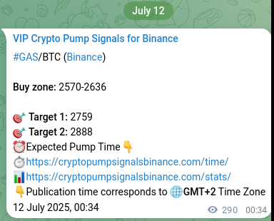 Authenticated proof of GAS's pump signal on Binance at 12 July 2025, 08:38 Binance pump signal data for GAS at 12 July 2025, 08:38