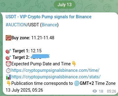 Crypto market signal proof: AUCTION pump on Binance, 13 July 2025, 05:55 Crypto market signal proof: AUCTION pump on Binance, 13 July 2025, 05:55