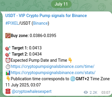 Verify the crypto signal for PIXEL on Binance, 13 July 2025, 16:30 Crypto signal verification: PIXEL on Binance, 13 July 2025, 16:30