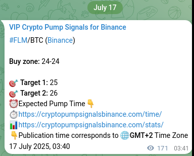 Binance pump signal data for FLM at 17 July 2025, 08:26 Market signal verification: FLM on Binance at 17 July 2025, 08:26