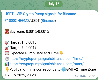 Crypto trading signal proof: 1000CHEEMS pump on Binance, 17 July 2025, 09:04 Crypto trading signal proof: 1000CHEEMS pump on Binance, 17 July 2025, 09:04