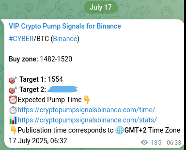 Authenticated proof of CYBER's pump signal on Binance at 17 July 2025, 10:18 CYBER pump signal verification from Binance, timestamp: 17 July 2025, 10:18