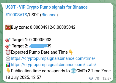 Algorithmic validation: 1000SATS pump signal accuracy on Binance, 18 July 2025, 14:53