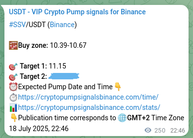Binance pump signal data for SSV at 19 July 2025, 05:42 Binance pump signal data for SSV at 19 July 2025, 05:42