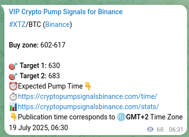 Check out the Binance pump signal proof for XTZ on 19 July 2025, 08:24 XTZ pump signal verification from Binance, timestamp: 19 July 2025, 08:24
