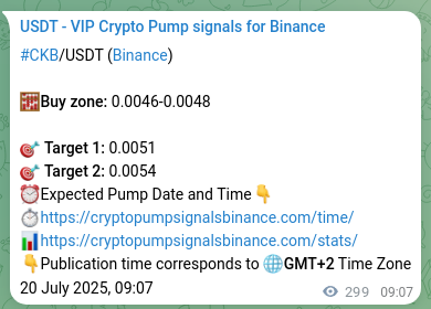 Crypto signal verification: CKB on Binance, 20 July 2025, 17:25