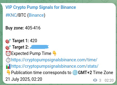 Pump evidence analysis: KNC signal delivery on Binance, 21 July 2025, 02:25 Trading verification: KNC signal accuracy on Binance, 21 July 2025, 02:25