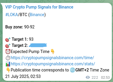 Signal authentication: Validate LOKA pump on Binance, 21 July 2025, 09:01 Crypto trading signal proof: LOKA pump on Binance, 21 July 2025, 09:01
