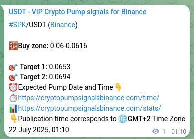 Check out the Binance pump signal proof for SPK on 22 July 2025, 01:12 Binance pump signal proof for SPK on 22 July 2025, 01:12
