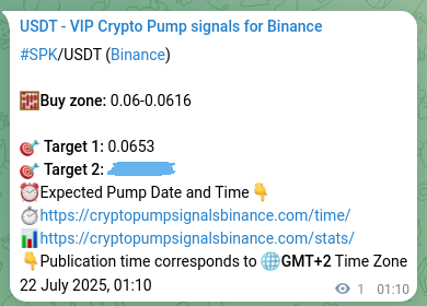 Authenticated proof of SPK's pump signal on Binance at 22 July 2025, 01:13 Authenticated proof of SPK's pump signal on Binance at 22 July 2025, 01:13