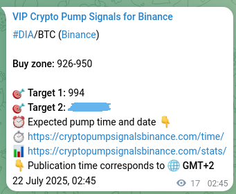 Signal documentation: Evidence of DIA pump on Binance, 22 July 2025, 03:14 Signal documentation: DIA pump evidence on Binance, 22 July 2025, 03:14