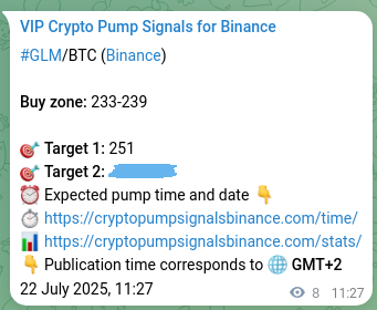 Pump evidence analysis: GLM signal delivery on Binance, 22 July 2025, 11:40 Market validation: GLM pump proof on Binance, 22 July 2025, 11:40