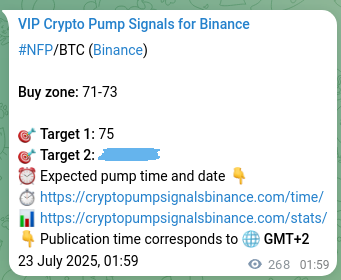 Binance pump signal proof for NFP on 23 July 2025, 09:26
