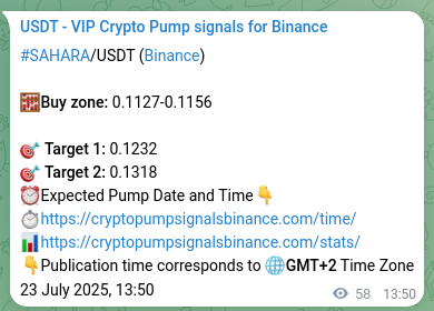 Predictive verification: SAHARA pump signal reliability on Binance, 23 July 2025, 15:26