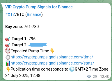 Pump confirmation analysis: XTZ signal evidence on Binance, 24 July 2025, 13:37 Signal documentation: XTZ pump evidence on Binance, 24 July 2025, 13:37