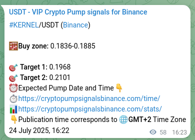 Binance exchange signal proof for KERNEL, 24 July 2025, 17:58 Binance exchange signal proof for KERNEL, 24 July 2025, 17:58