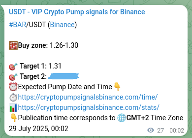 Explore the BAR pump signal verification from Binance, timestamp: 29 July 2025, 00:46 BAR pump signal verification from Binance, timestamp: 29 July 2025, 00:46