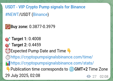 Signal verification: Confirm NEWT pump on Binance at 29 July 2025, 02:50 Signal verification: NEWT pump on Binance at 29 July 2025, 02:50