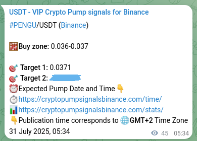 Confirm the Binance trading signal for PENGU, 31 July 2025, 06:46 Binance trading signal verification for PENGU, 31 July 2025, 06:46