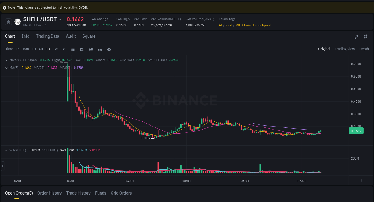 Understand market insights for SHELL on Binance at 11 July 2025, 06:08 Market insights: SHELL on Binance at 11 July 2025, 06:08