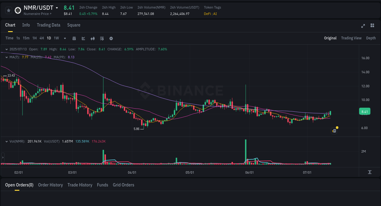 Explore market dynamics for NMR on Binance at 13 July 2025, 12:33 Market dynamics report: NMR on Binance at 13 July 2025, 12:33
