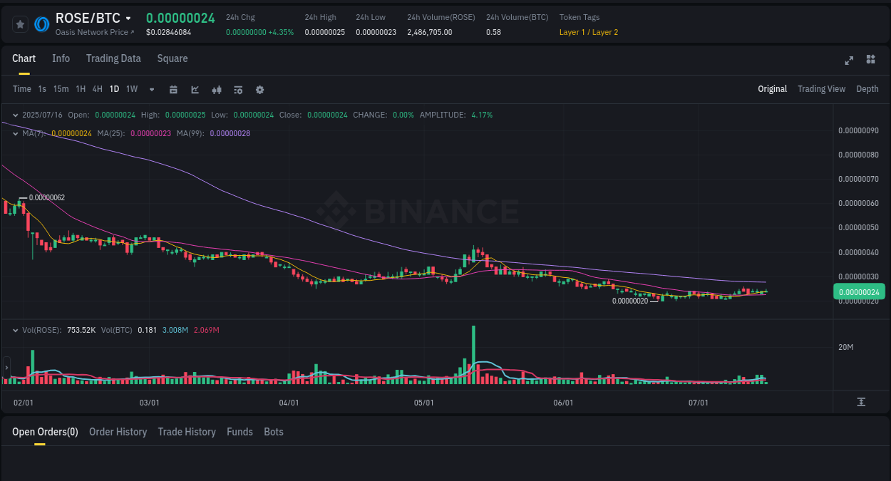 View the report of ROSE pump on Binance at 16 July 2025, 16:31 Detailed report of ROSE's pump on Binance at 16 July 2025, 16:31