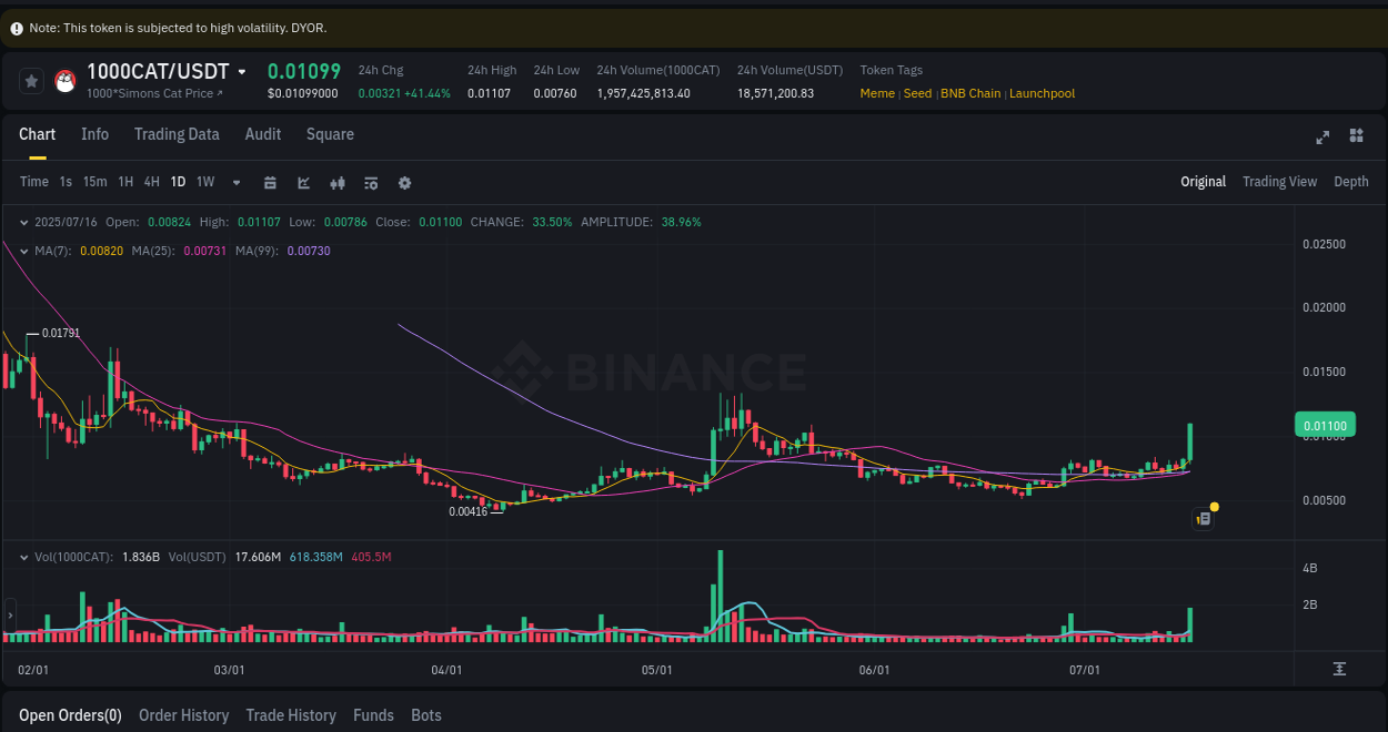 Check the pump report for 1000CAT on Binance at 16 July 2025, 20:10 Pump report for 1000CAT on Binance at 16 July 2025, 20:10
