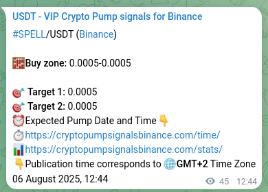 Check out the Binance pump signal proof for SPELL on 06 August 2025, 13:58 Binance pump signal proof for SPELL on 06 August 2025, 13:58