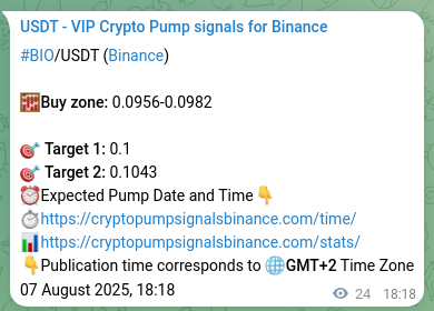 View the exchange signal confirmation for BIO on Binance, 07 August 2025, 18:57 Binance exchange signal confirmation for BIO, 07 August 2025, 18:57