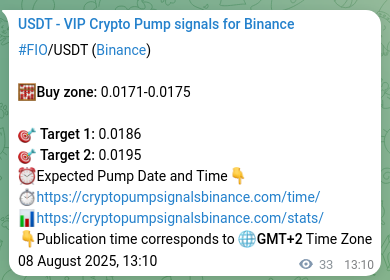 Confirm the trading signal for FIO pump on Binance at 08 August 2025, 14:04 Trading signal confirmation: FIO pump on Binance at 08 August 2025, 14:04
