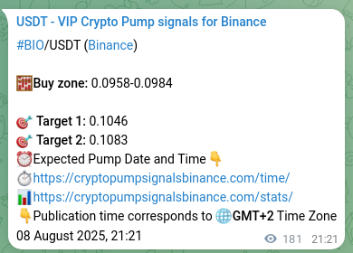 Trading signal proof: BIO pump from Binance, 09 August 2025, 02:21 Trading signal proof: BIO pump from Binance, 09 August 2025, 02:21