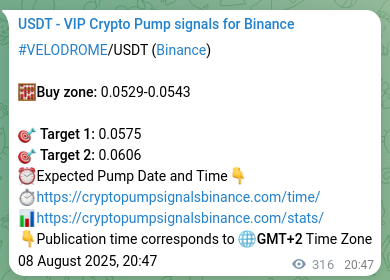 Crypto trading signal proof: VELODROME pump on Binance, 09 August 2025, 05:33 Crypto trading signal proof: VELODROME pump on Binance, 09 August 2025, 05:33