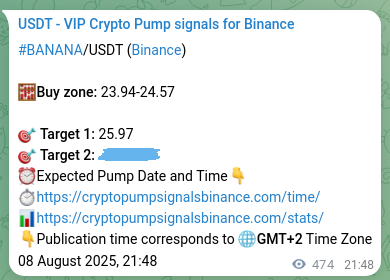 View the exchange signal confirmation for BANANA on Binance, 09 August 2025, 10:56 Binance exchange signal confirmation for BANANA, 09 August 2025, 10:56