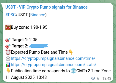 Binance trading signal proof for PSG pump, 11 August 2025, 13:53 Binance trading signal proof for PSG pump, 11 August 2025, 13:53