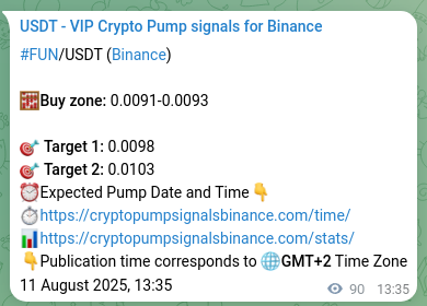 Crypto market signal proof: FUN pump on Binance, 11 August 2025, 16:05 Crypto market signal proof: FUN pump on Binance, 11 August 2025, 16:05
