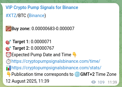 Signal authentication: Validate XTZ pump on Binance, 12 August 2025, 14:40 Real-time proof of XTZ pump signal on Binance, 12 August 2025, 14:40