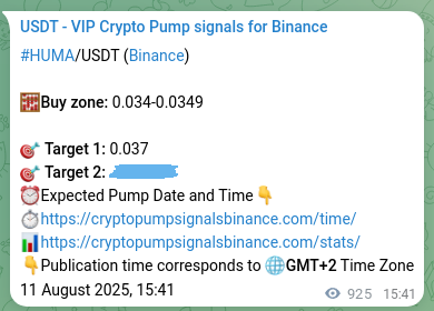 View the trading signal verification for HUMA pump from Binance, 12 August 2025, 17:19 Trading signal verification: HUMA pump from Binance, 12 August 2025, 17:19