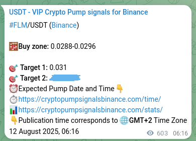 Verify the crypto signal proof for FLM on Binance, 12 August 2025, 23:00 Crypto signal proof: FLM pump on Binance, 12 August 2025, 23:00