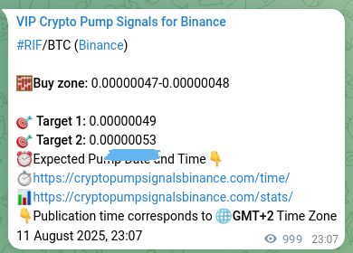 Signal authentication: Validate RIF pump on Binance, 13 August 2025, 02:50 Signal confirmation: RIF pump verification on Binance, 13 August 2025, 02:50