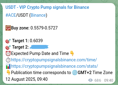 Verification image for ACE pump signal on Binance at 13 August 2025, 04:44